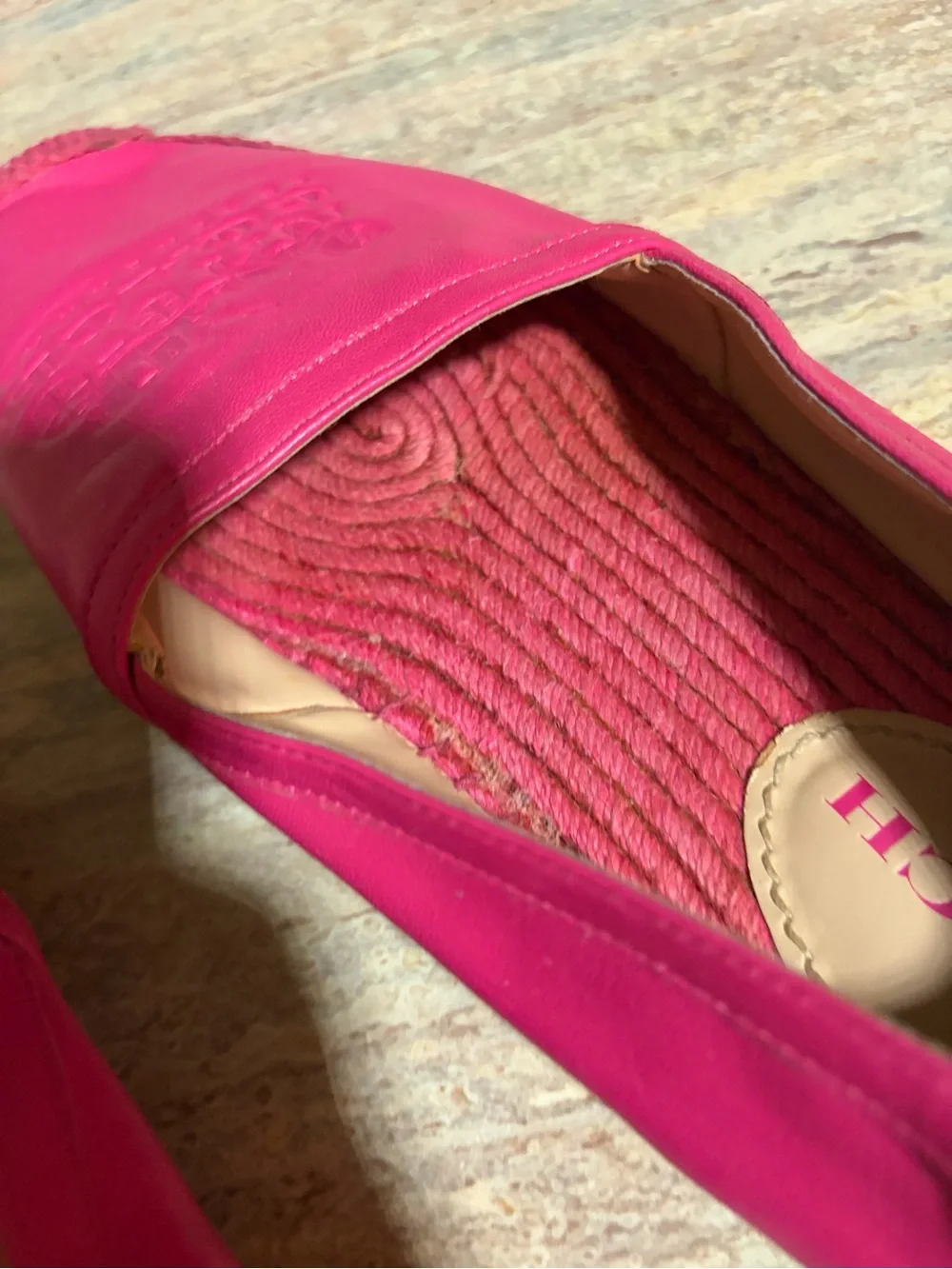 Coach Hot Pink Leather Espadrilles